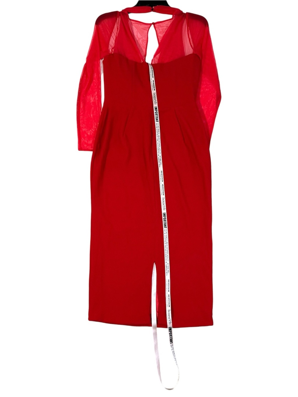 NWT House of CB Yasmin Scarlet Plunge Midi Dress True Red size M Bodycon - Picture 10 of 16